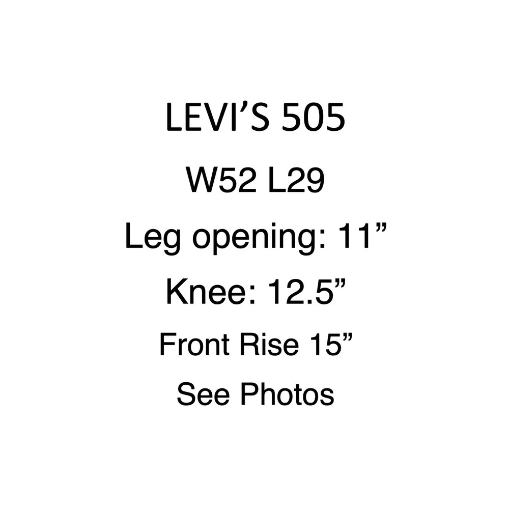 Levi's 505 Regular Fit Jeans Men 52x29 Dark Wash Big & Tall Straight Leg Cotton